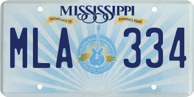 MS license plate MLA334