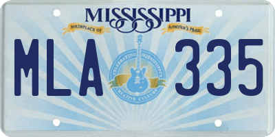 MS license plate MLA335