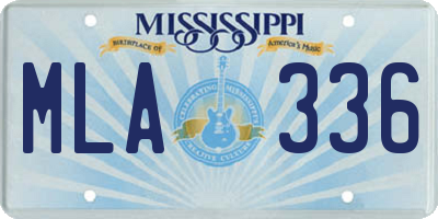 MS license plate MLA336