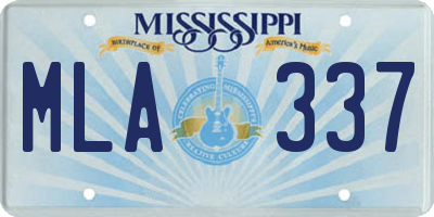 MS license plate MLA337