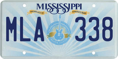 MS license plate MLA338