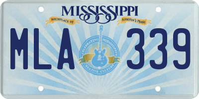 MS license plate MLA339