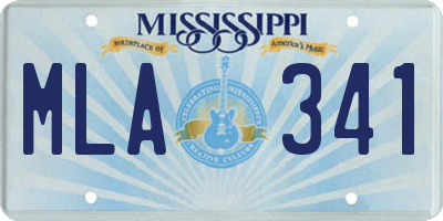 MS license plate MLA341
