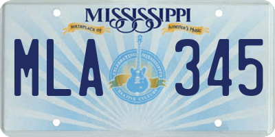 MS license plate MLA345
