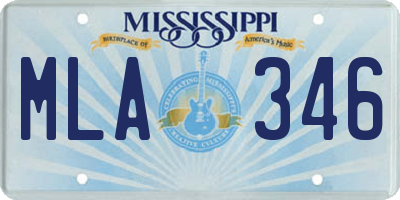 MS license plate MLA346