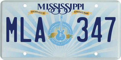 MS license plate MLA347