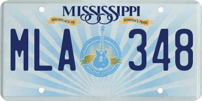 MS license plate MLA348