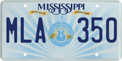 MS license plate MLA350