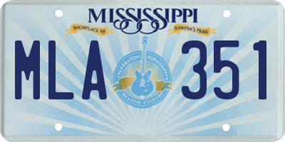 MS license plate MLA351