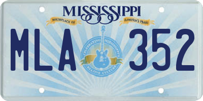 MS license plate MLA352