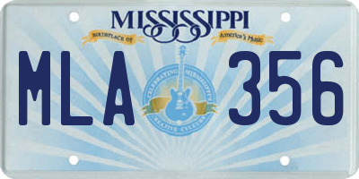 MS license plate MLA356