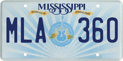 MS license plate MLA360