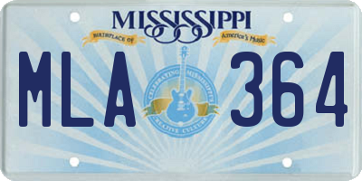 MS license plate MLA364