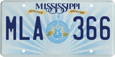 MS license plate MLA366