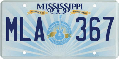 MS license plate MLA367