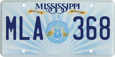 MS license plate MLA368
