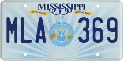 MS license plate MLA369