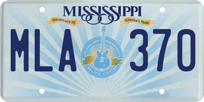 MS license plate MLA370