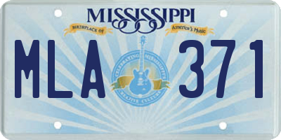 MS license plate MLA371