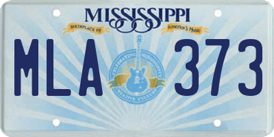 MS license plate MLA373