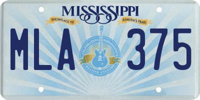 MS license plate MLA375