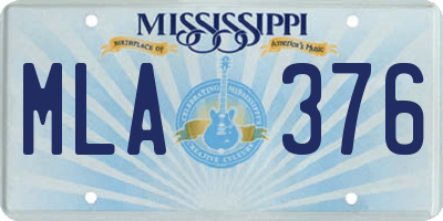 MS license plate MLA376