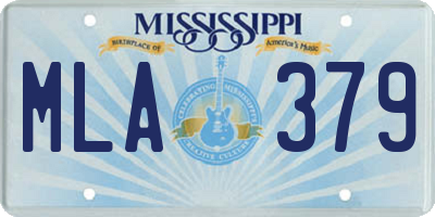 MS license plate MLA379