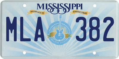 MS license plate MLA382