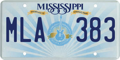 MS license plate MLA383