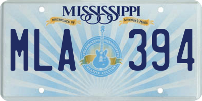 MS license plate MLA394