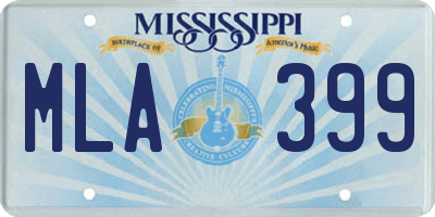 MS license plate MLA399