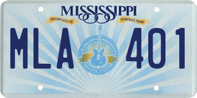 MS license plate MLA401