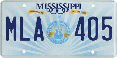MS license plate MLA405