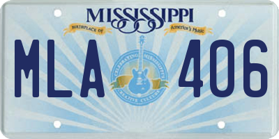 MS license plate MLA406