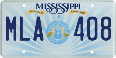 MS license plate MLA408