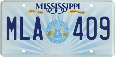 MS license plate MLA409