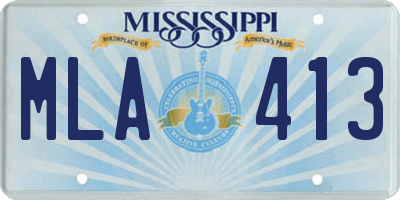MS license plate MLA413