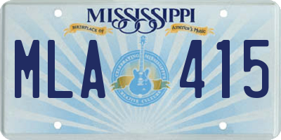 MS license plate MLA415
