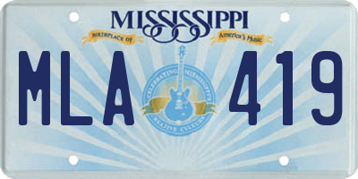 MS license plate MLA419