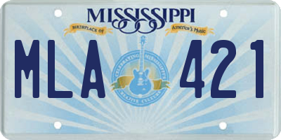 MS license plate MLA421