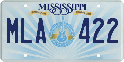 MS license plate MLA422