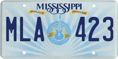 MS license plate MLA423