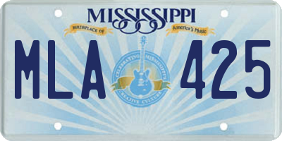 MS license plate MLA425