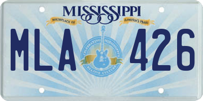 MS license plate MLA426
