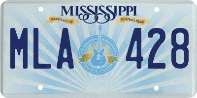 MS license plate MLA428