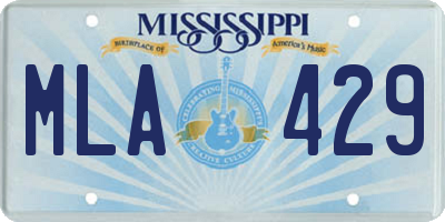 MS license plate MLA429