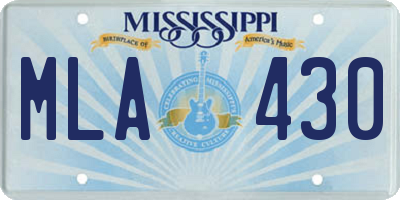 MS license plate MLA430