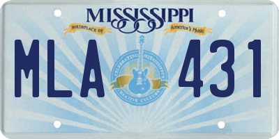 MS license plate MLA431