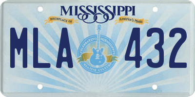 MS license plate MLA432