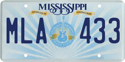MS license plate MLA433